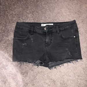 Black jean shorts
